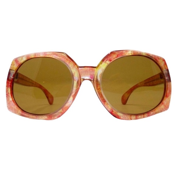 Late 60’s/Early 1970’s Thick Framed Orange Sunglasses, Deadstock, Made in France - Picture 2 of 6